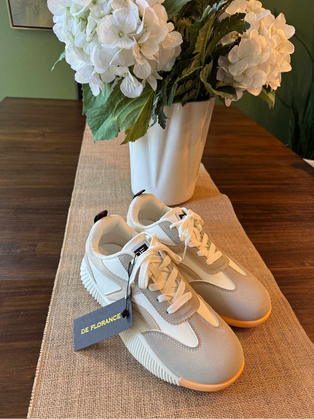 Women’s Casual Sneakers in White and Beige - Lightweight Comfort - Picture 5 of 5